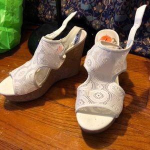 White wedge sandals